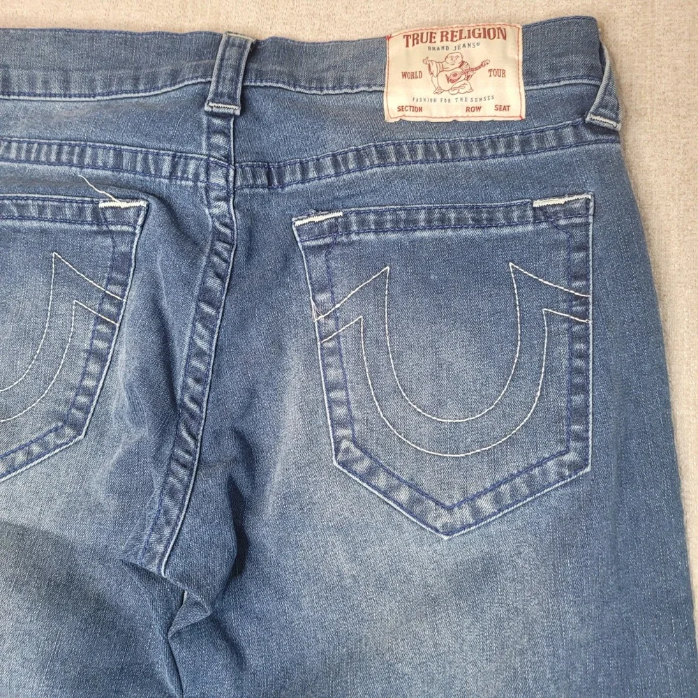True Religion Geno Relaxed Slim Mens Jeans Blue Medium Wash Size 34